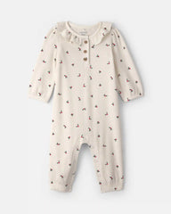 Baby Girl Holly Thermal Long-Sleeve Jumpsuit - Cream
