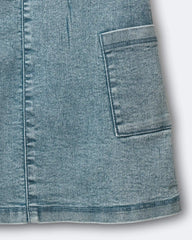 Toddler Girl Otter Pocket Jumper in Avenue Wash - Blue