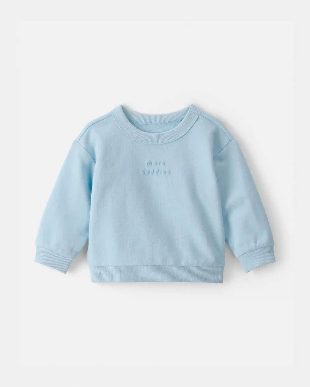 Baby 'More Cuddles' French Terry Pullover Sweatshirt - Blue