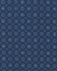 Girls Floral Ribbed Tee - Navy