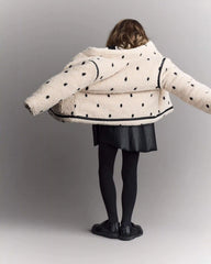 Toddler Girl Polka Dot Sherpa Jacket - Ivory