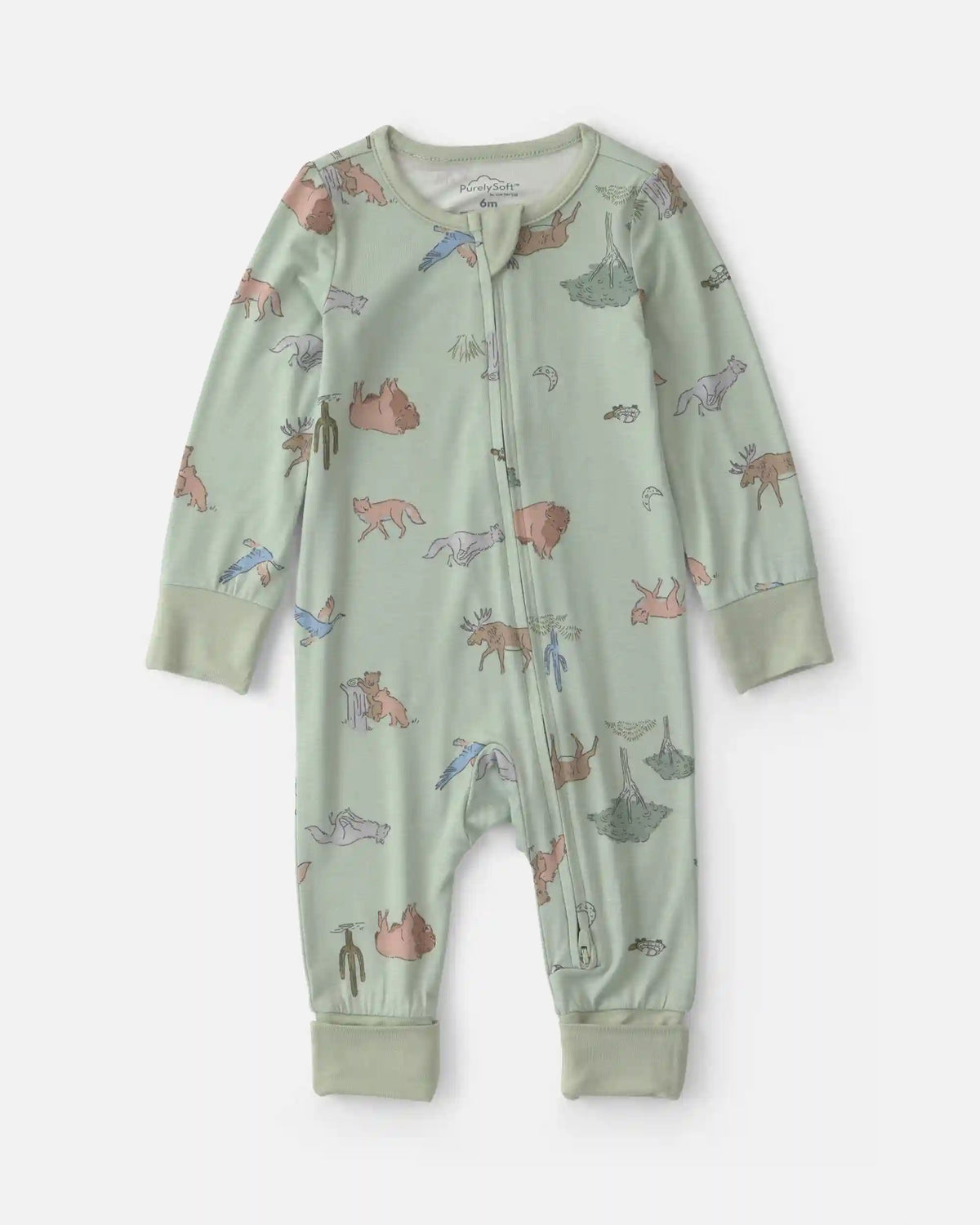 Baby Boy Desert PurelySoft™ 2-Way Zip Sleep & Play Pajamas - Green