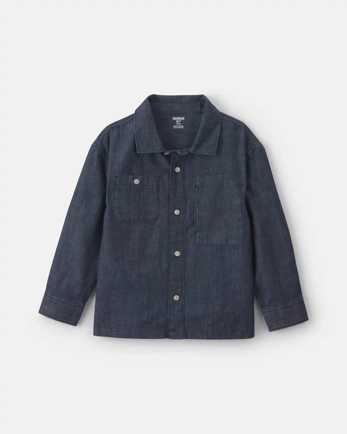 Boys Denim Button-Down Shirt - Dark Wash