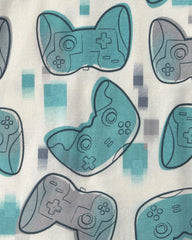 Boys Gaming 100% Cotton 6-Piece Pajama Sets - Teal/Black