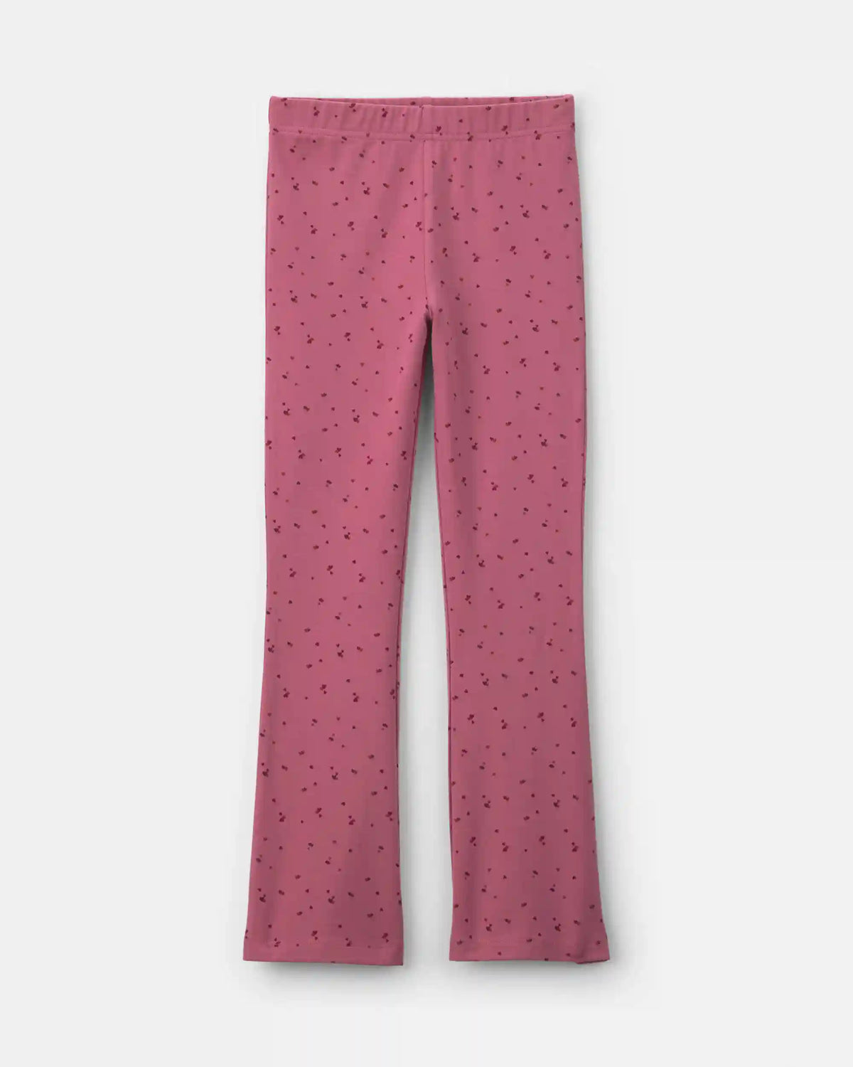 Girls Heart Cotton Pull-On Stretch Flare Leggings - Pink