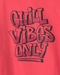 Boys 'Chill Vibes Only' Long-Sleeve Graphic Tee - Orange