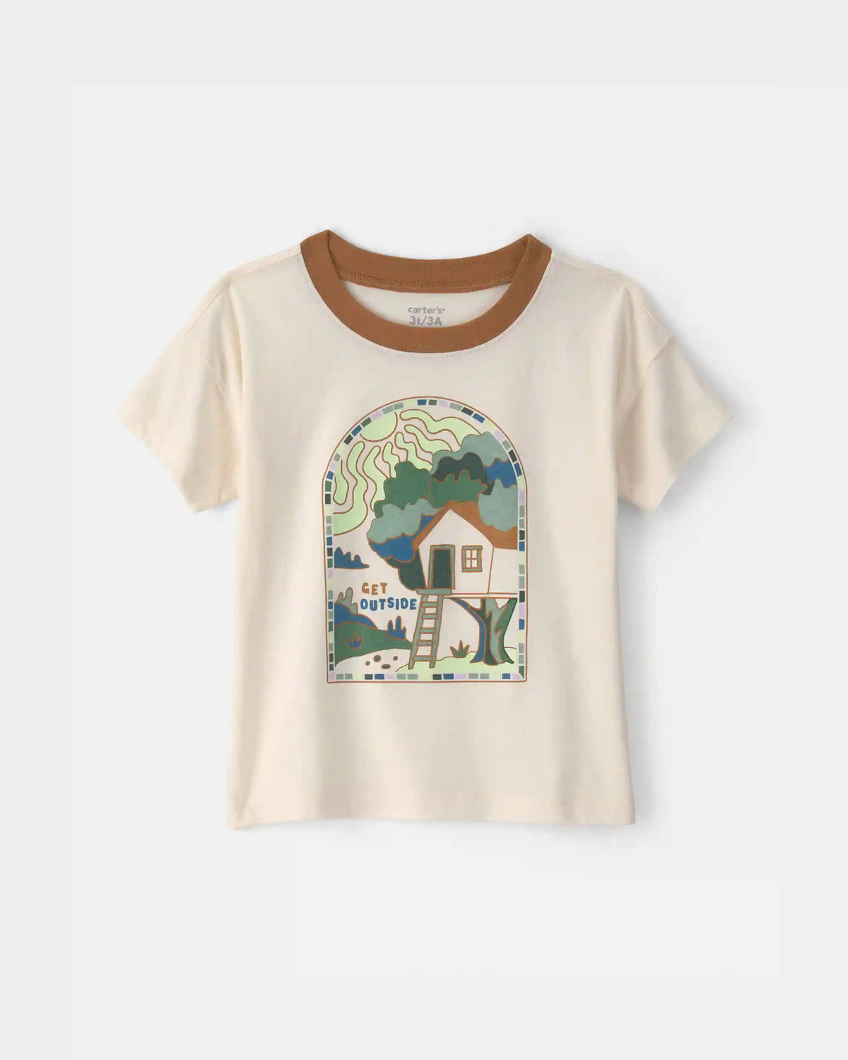 Toddler Boy 'Get Outside' Graphic Tee - Cream