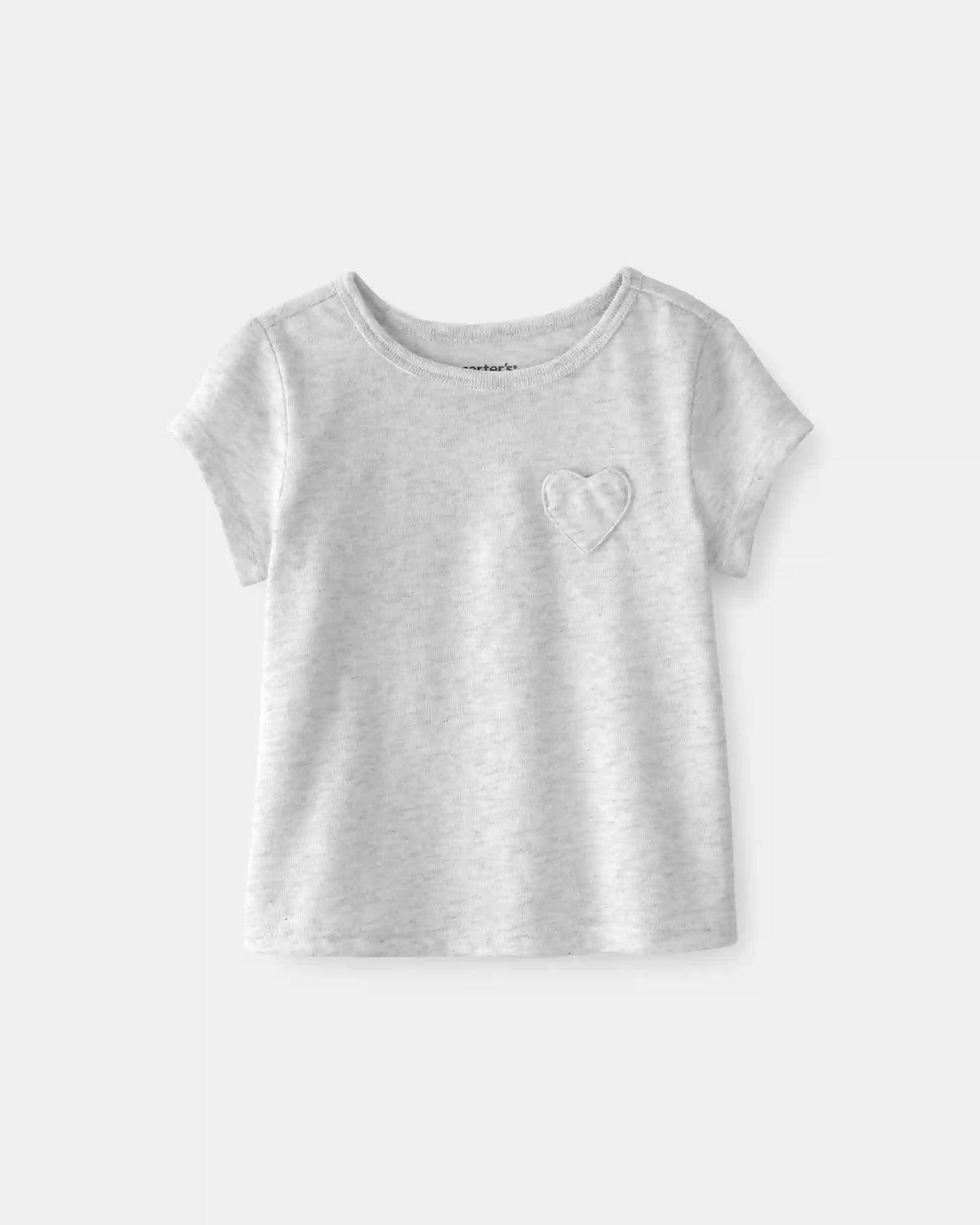 Baby Girl Heart Pocket Top - Grey