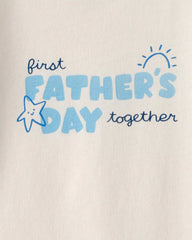 Baby 'Fathers Day' Graphic Bodysuit - Cream