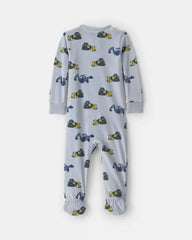 Toddler Boy 1-Piece Construction DreamPlush Snug Fit Footed Pajama - Blue