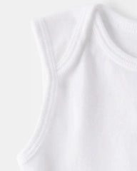Baby 10-Pack Sleeveless Cotton Bodysuits - White