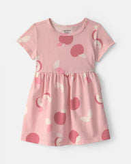 Baby Girl Apple Short-Sleeve Dress - Pink