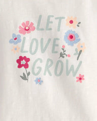 Girls Organic Cotton 'Let Love Grow' Boxy Tee