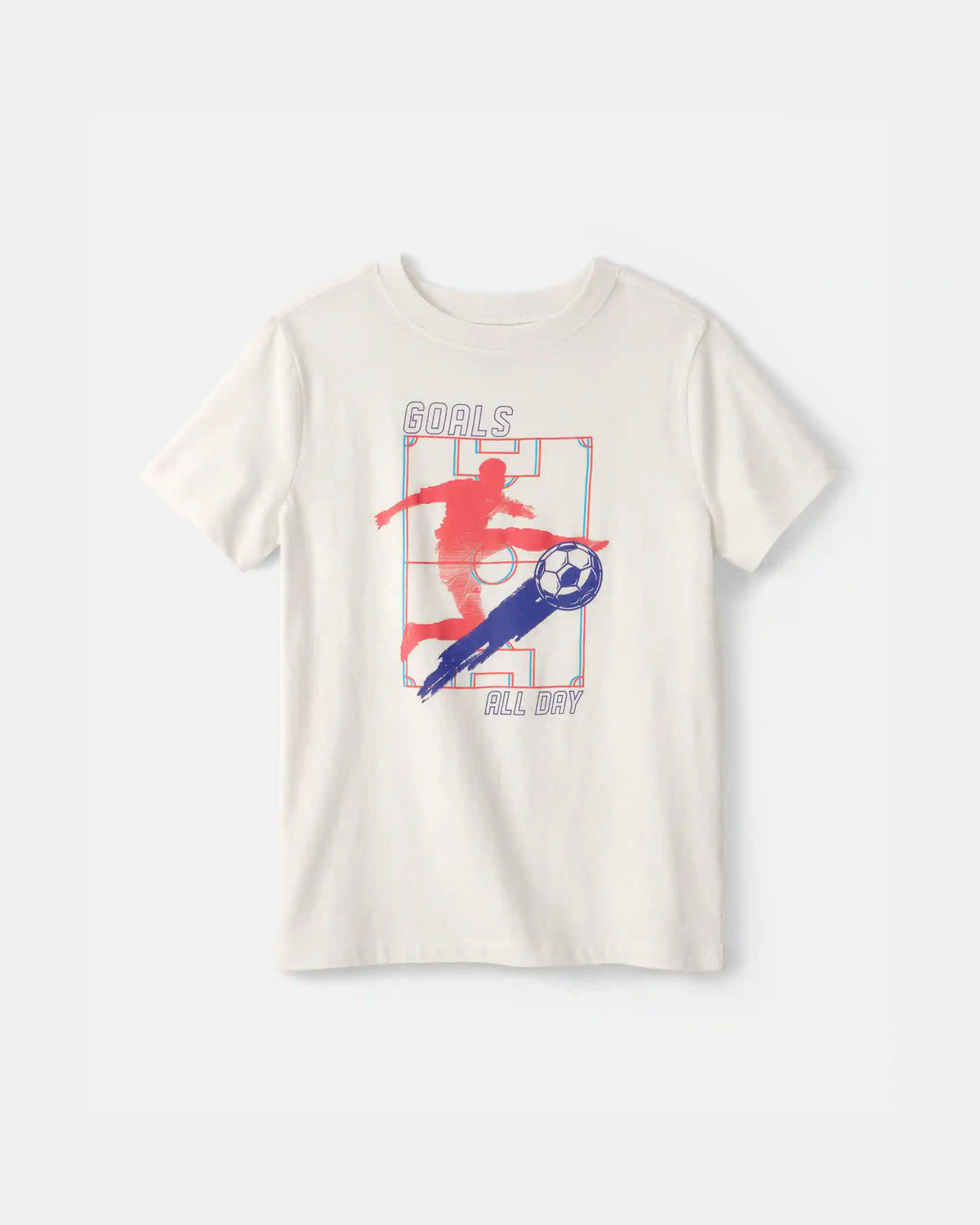 Kids Soccer Goals Graphic Tee - Cream