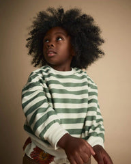 Toddler Otter Sweatshirt™ with Pockets in Stripes - Olive/Cream