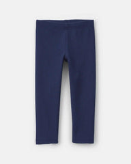 Toddler Girl Fleece Pull-On Stretch Leggings - Navy Blue