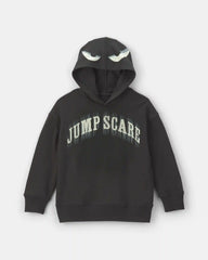 Boys 'Jump Scare' Halloween French Terry Hoodie - Black/White