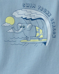 Baby Boy Elephant Graphic Tank - Blue