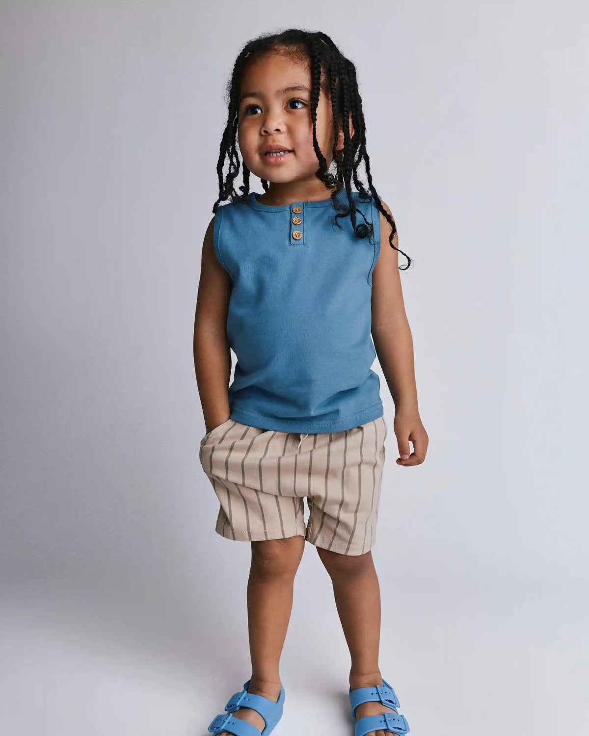 Toddler Henley Tank - Blue