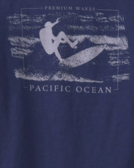 Boys Surfing Graphic Tee - Navy