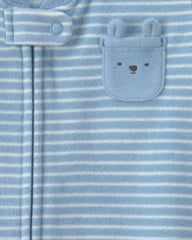 Baby Boy Striped Fleece Sleep Bag - Blue
