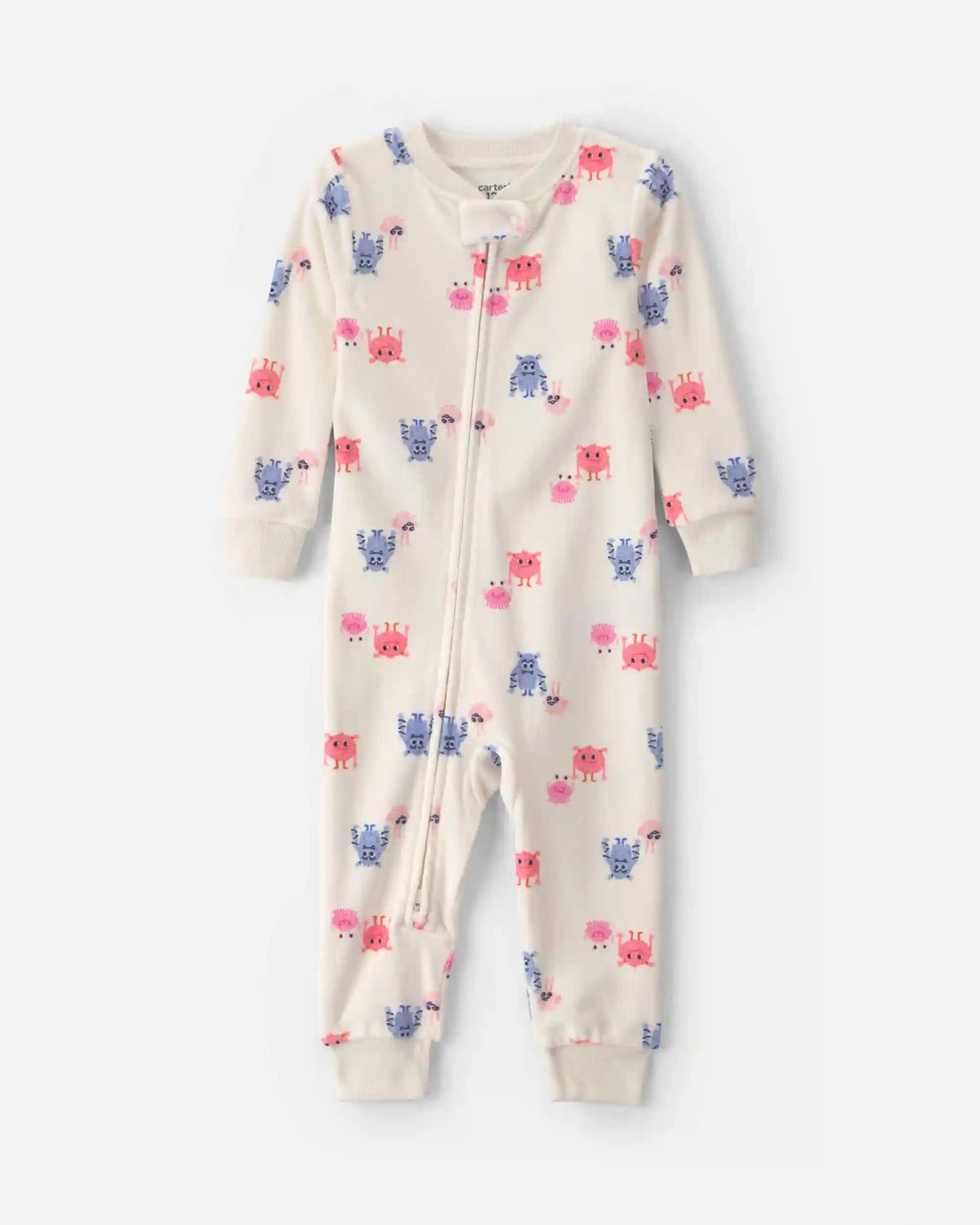 Toddler Girl 1-Piece Monster DreamPlush Snug Fit Pajama - Cream