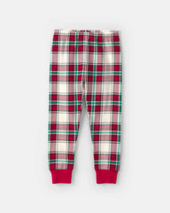 Toddler 2-Piece Christmas Plaid 100% Cotton Snug Fit Pajama Set - Red/Green