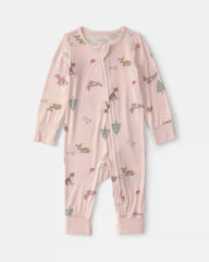 Baby Girl Woodland PurelySoft™ 2-Way Zip Sleep & Play Pajamas - Pink