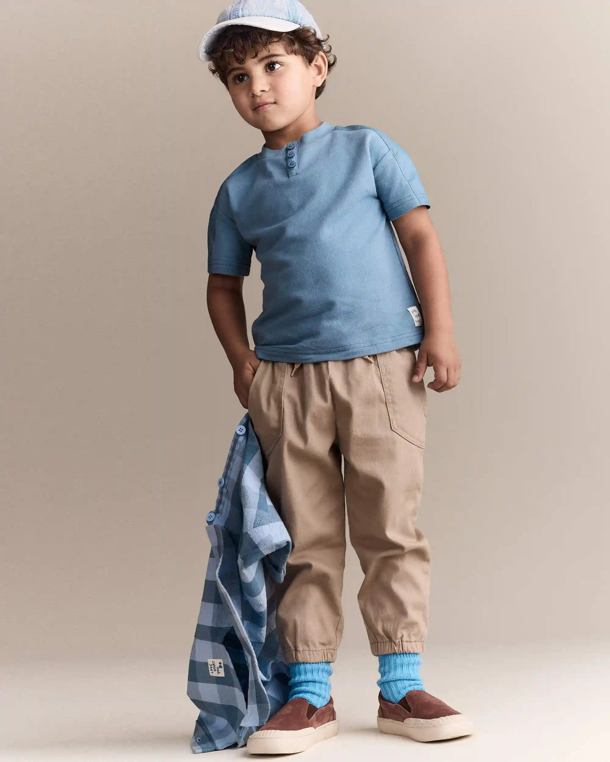 Toddler Boy Henley Tee - Blue