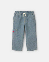 Toddler Boy Hickory Stripe Denim Carpenter Jeans - Light Wash