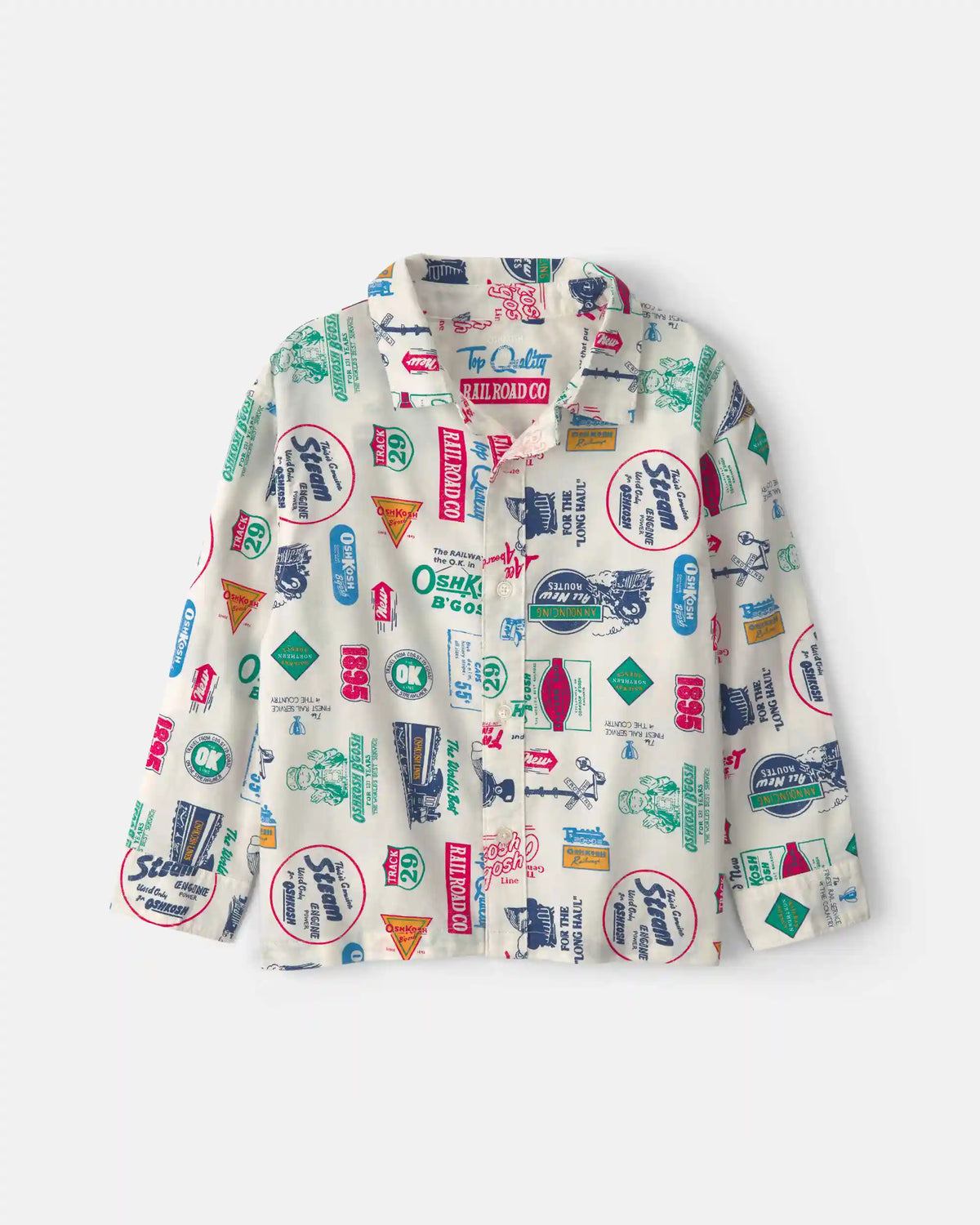Boys Logo Long-Sleeve Button-Down Shirt