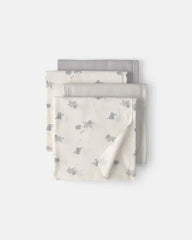 Baby 4-Pack Elephant Receiving Blankets - Grey/Ivory