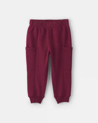 Toddler Boy 2-Piece Football Fleece Henley Top & Pant Set - Grey/Burgundy