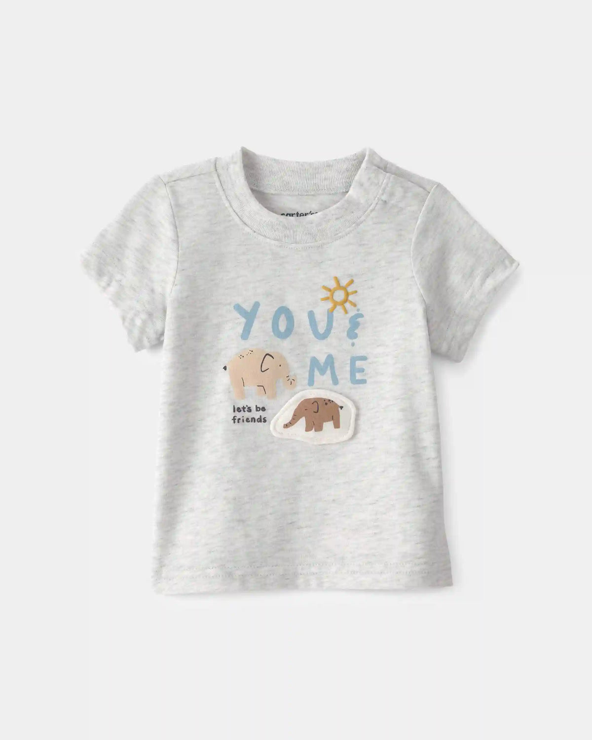Baby 'Let's Be Friends' Graphic Tee - Grey