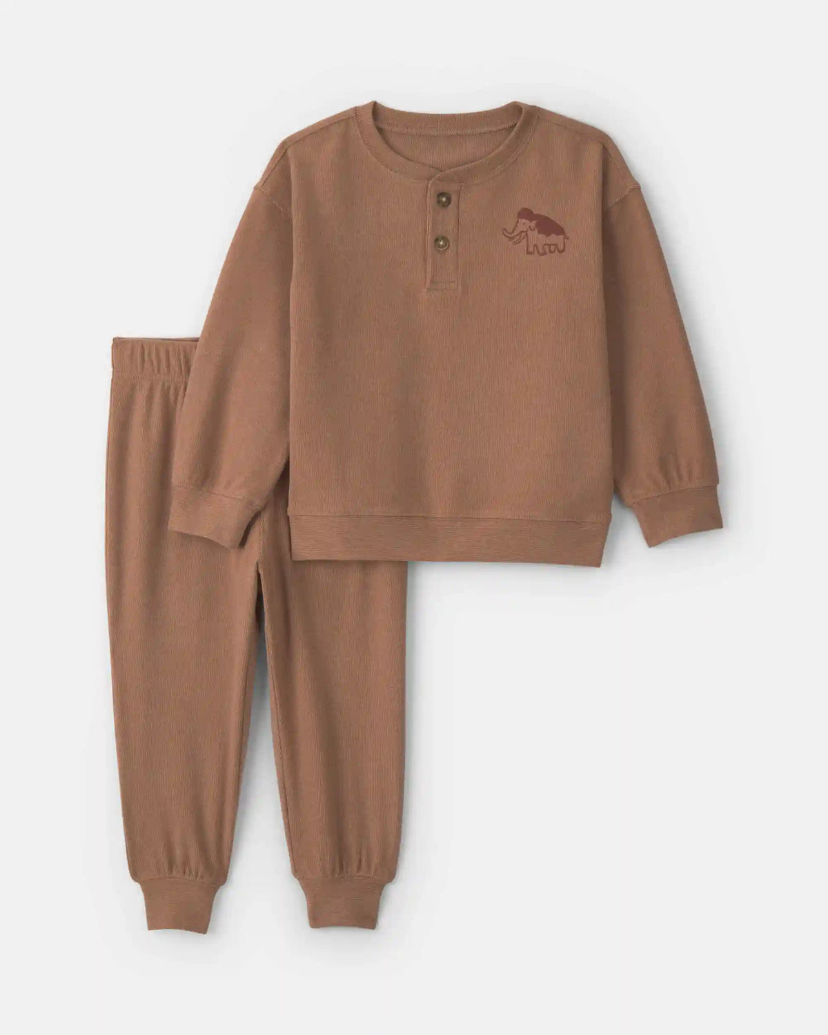 Toddler Boy 2-Piece Long-Sleeve Top & Pant Set - Brown