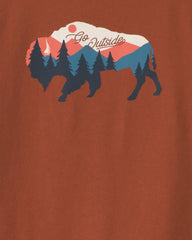 Boys Buffalo Mountain Graphic Tee - Brown