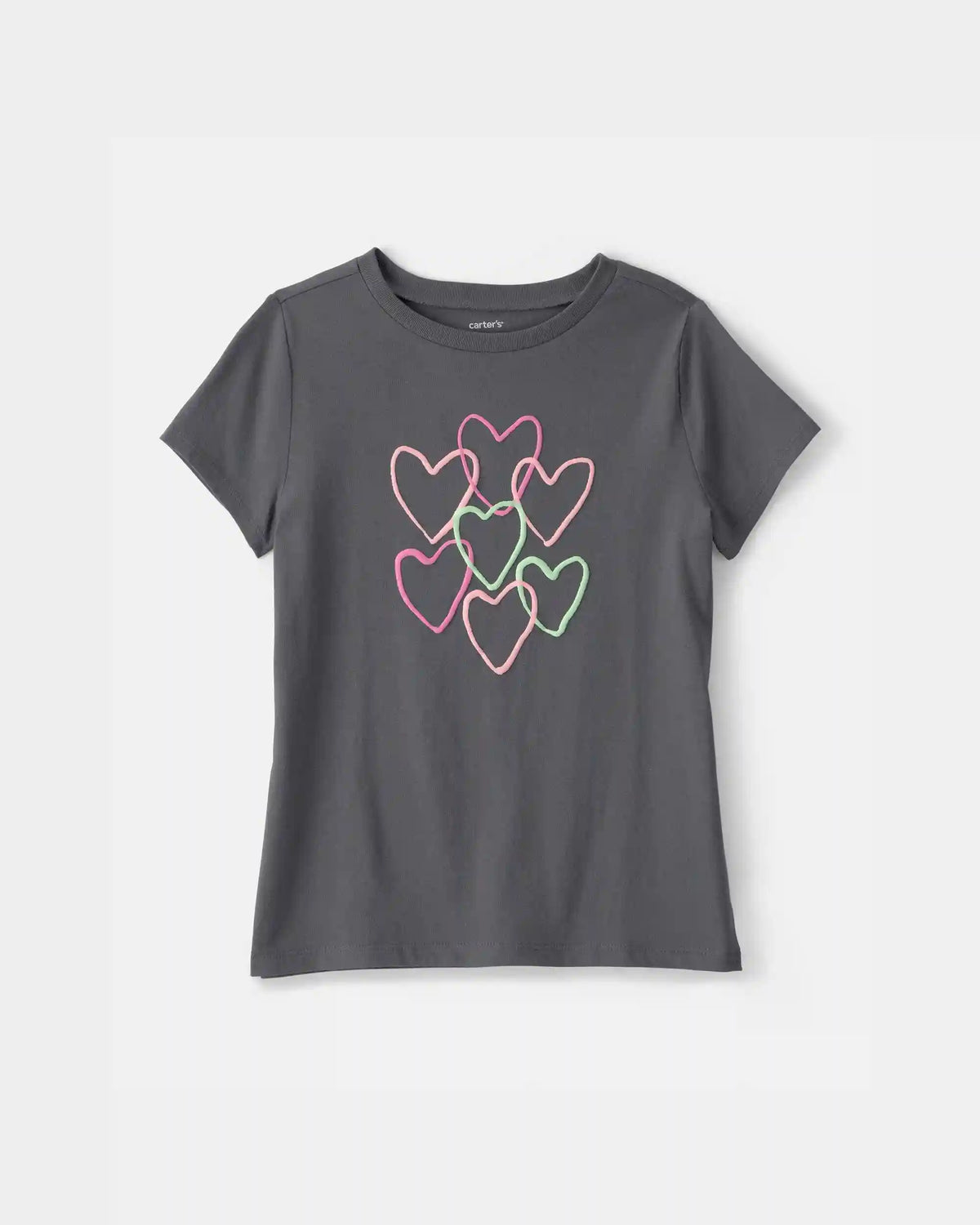 Girls Heart Graphic Tee - Grey