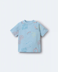 Toddler 'Let's Play' Raglan Relaxed Tee - Light Blue