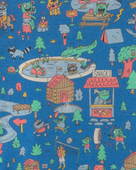 Boys 2-Piece 100% Cotton 'Monster Summer Camp' Pajama Set - Blue