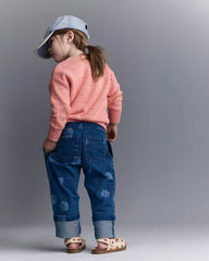 Toddler Girl Popcorn Sweater - Coral