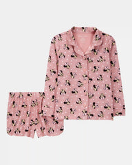 Kid Disney© Minnie Mouse Coat-Style Loose Fit 2-Piece Pajamas - Pink