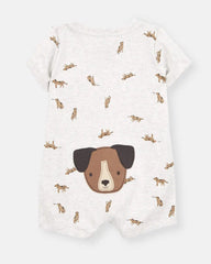 Baby Boy Dog Romper - Grey