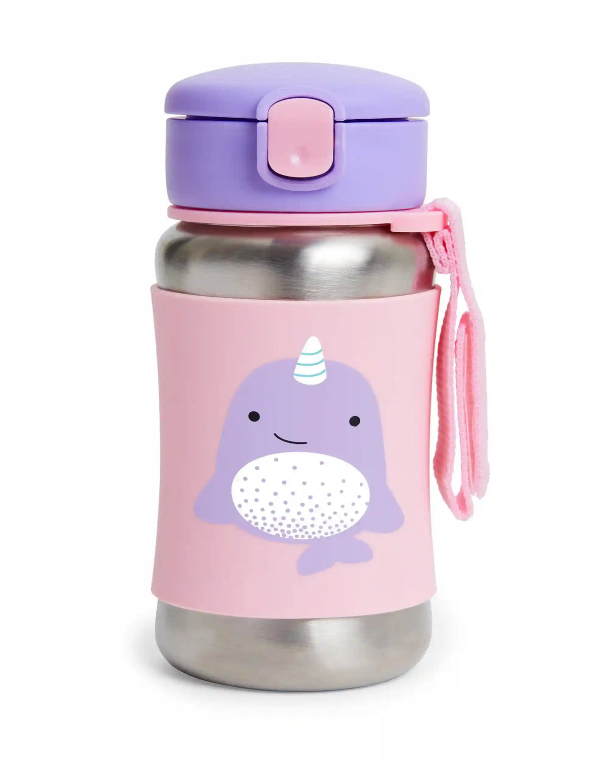Zoo Stainless Steel Little Kid Straw Bottle - Narwhal