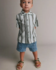 Toddler Boy Cargo Shorts in Denim