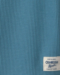 Toddler Boy Thermal Long-Sleeve Henley T-Shirt - Blue