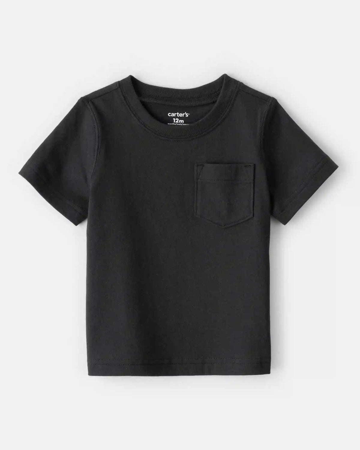 Baby Solid Short-Sleeve Pocket Tee - Black