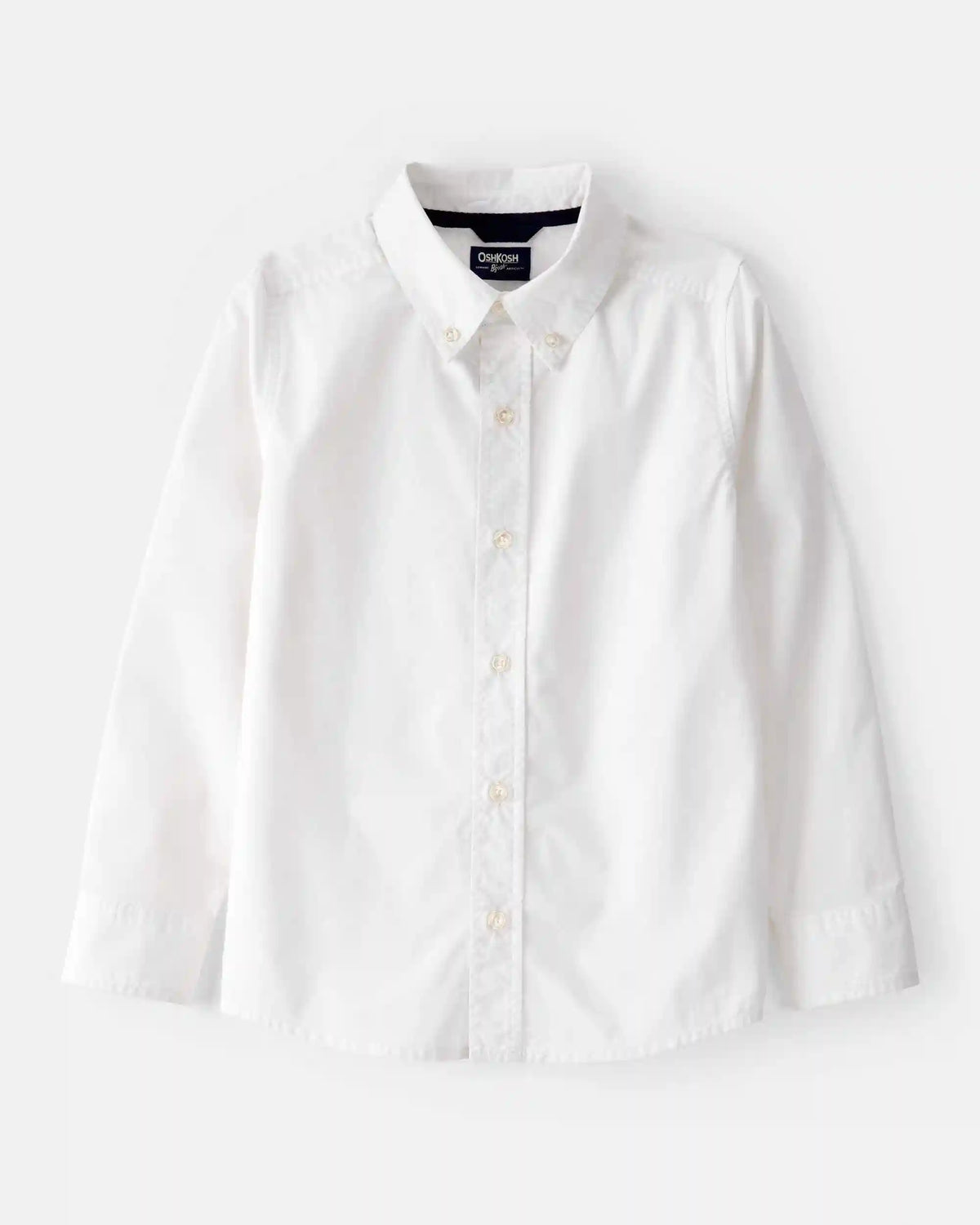 Boys Long Sleeve Button-Front Uniform Shirt - White