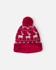 Toddler 2-Piece Fair Isle Christmas Beanie & Glove Set - Red