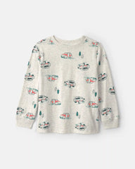 Boys Car Mountain Off-Roading Long-Sleeve Tee - Grey