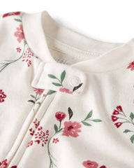 Baby Girl Organic Cotton Sleep & Play Pajamas in Rosethorn Hollow